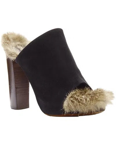 Pre-owned Celine Women's Suede Phoebe Philo Suede Fur Mule (authentic Pre-loved)
