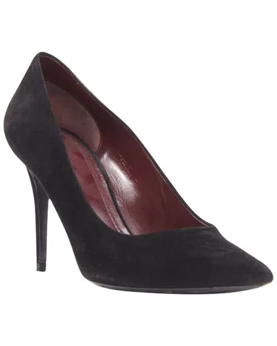 Pre-owned Celine Women's Suede Phoebe Philo Suede Leather Point Tie Stiletto Pump  (authentic Pre-loved)