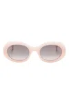 Celine Triomphe Acetate Oval Sunglasses In Neutral