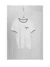 Celine White And Blue 70s Pocket Triomphe Cotton T-shirt In White