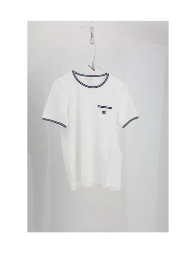 Celine White And Blue 70s Pocket Triomphe Cotton T-shirt In Multi