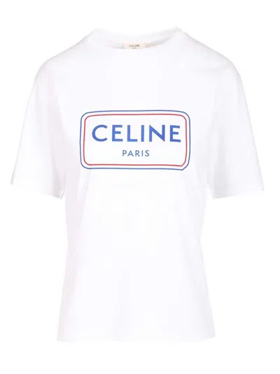 Celine Women T-shirt In Cotton Jersey In Gray