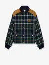 Celine Women Tartan Wool Jacket With Suede Inserts In Multi