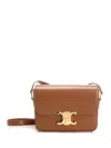 Celine Triomphe Medium Leather Shoulder Bag In Brown