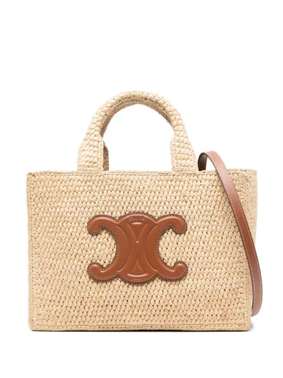 Celine Women Thais Small Rafia Tote Bag In Multi