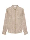 Celine Women Tilly Shirt In Wool And Silk Etamine In Neutral