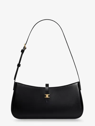 Celine Women Tina Leather Shoulder Bag In Black