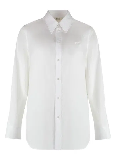 Celine Women's Tomboy Cotton Poplin Shirt In White