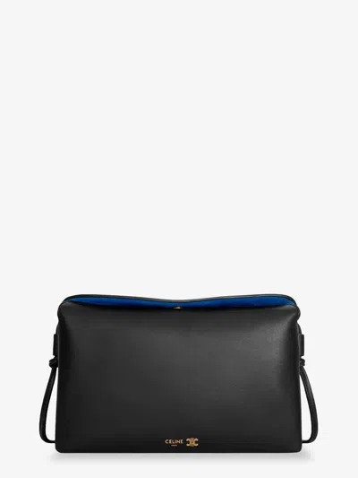 Celine Women Trio With Flap In Smooth Calfskin In Black