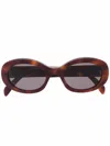 Celine Oval-frame Tortoiseshell Acetate Sunglasses In Brown