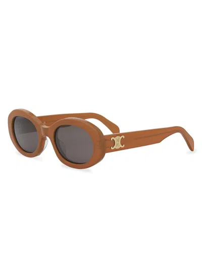 Celine Cl40194u Triomphe 45a Opaline Caramel Sunglasses In Arancione
