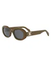 Celine Cl40194u Triomphe 96a Verde Oliva Sunglasses In Green