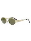 Celine Women's Triomphe 52mm Oval Sunglasses In Gold Green