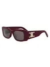 Celine Women's Triomphe 53mm Rectangular Sunglasses In Burgundy