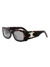 Celine Triomphe Acetate Rectangle Sunglasses In Brown