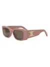 Celine Cl40282u Triomphe Xl 72e Rosa Sunglasses In Dusty Rose Brown