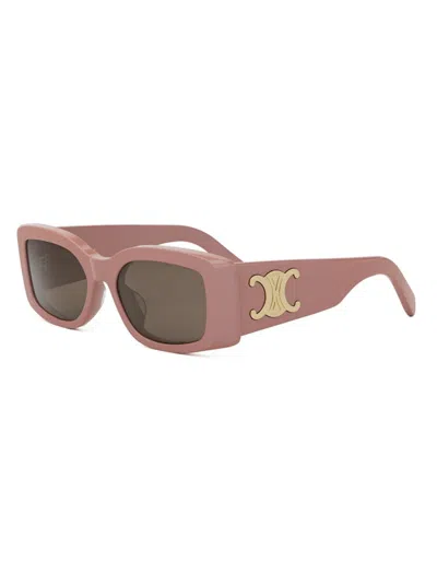Celine Women's Triomphe 53mm Rectangular Sunglasses In Pink