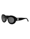 Celine Triomphe Grey Oval Ladies Sunglasses Cl40312u 01a 53 In Nero