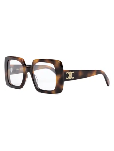 Celine Women's Triomphe 54mm Optical Geometric Eyeglasses In Brown