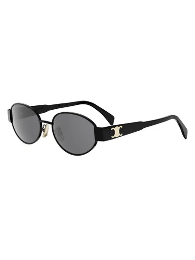 Celine Cl40235u Metal Triomphe 01a Nero Sunglasses In Black