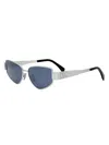 Celine Triomphe Metal Cat Eye Sunglasses In Shiny Palladium Blue