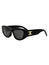 Celine Womens Black Cl40308u Triomphe Irregular-frame Acetate Sunglasses