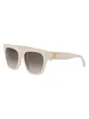Celine Triomphe 55mm Gradient Geometric Sunglasses In Cream Brown Gradient