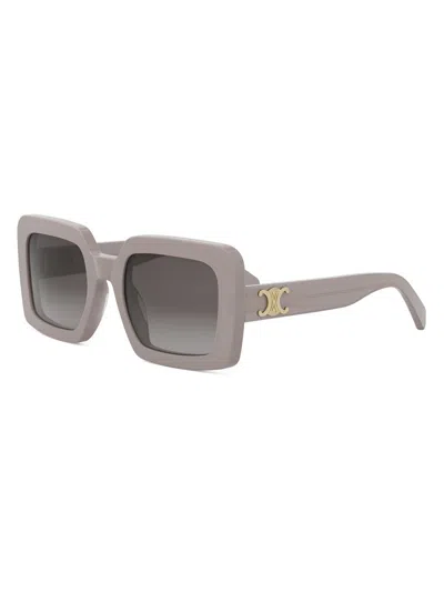 Celine Women's Triomphe 56mm Square Sunglasses In Neutral