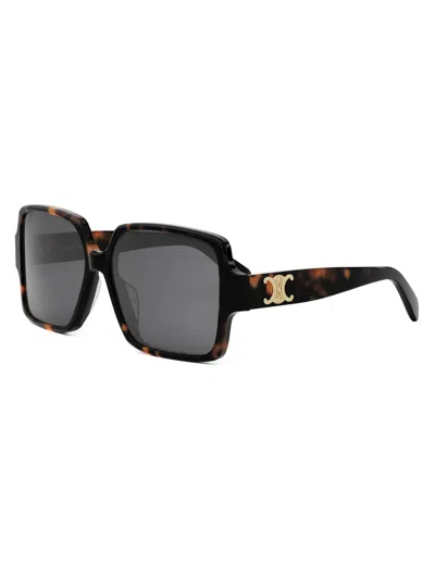 Celine Cl40316u Triomphe 52a Havana Sunglasses In Gray