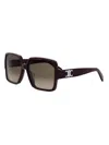 Celine Triomphe 60mm Square Sunglasses In Black