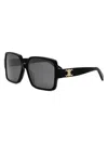 Celine Triomphe Smoke Square Ladies Sunglasses Cl40316u 01a 60 In Black