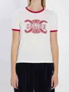 Celine Retro Inspired T-shirt Contrast Trim In White