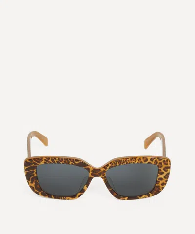 Celine Women's Triomphe Animal Pattern Rectangle Sunglasses