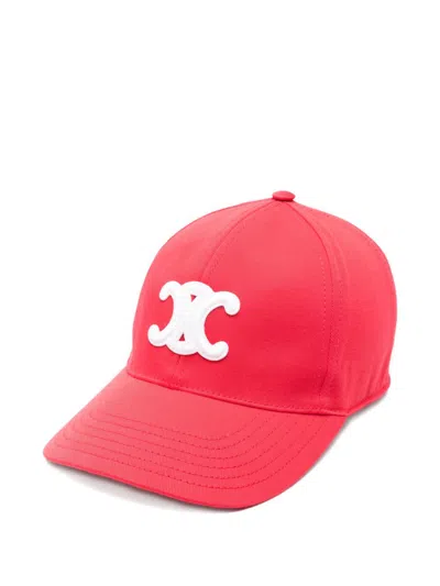 Celine Women Triomphe Baseball Cap In Pink