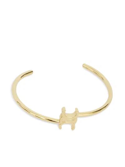 Celine Triomphe Asymmetric Asymmetrical Bracelet In Gold
