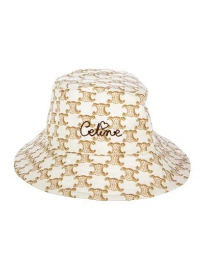 Pre-owned Celine Women's Triomphe Bucket Hat In Neutrals