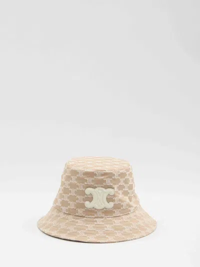 Celine Women Triomphe Bucket Hat In Neutral
