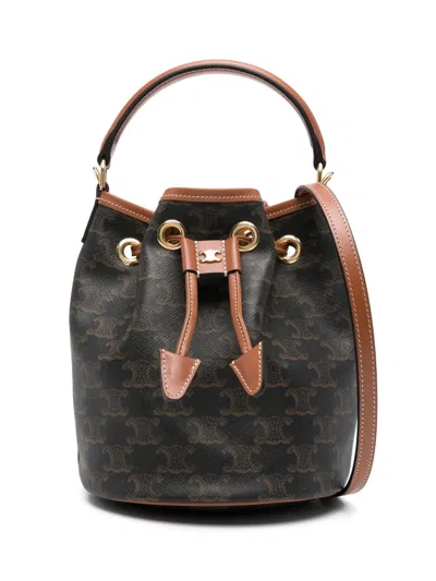 Celine Women Triomphe Canvas Bucket Bag In Multi