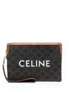 Celine Women Triomphe Canvas Pouch In Multi