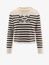 Celine Women Triomphe Cashmere And Wool Sweater In Neutral