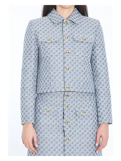 Celine Women's Triomphe Cropped Jacket In Multicolor
