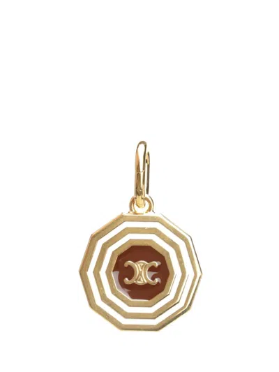 Celine Women "triomphe Decagon" Medal Charm In Gold