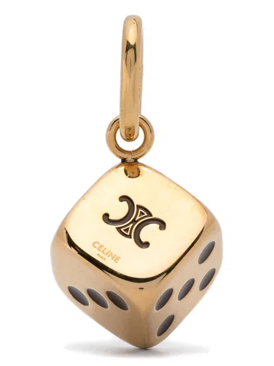 Celine Women Triomphe Dice Charm In Gold