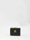 Celine Women Triomphe Fine Strap Wallet In Black