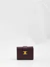 Celine Women Triomphe Fine Strap Wallet In Brown