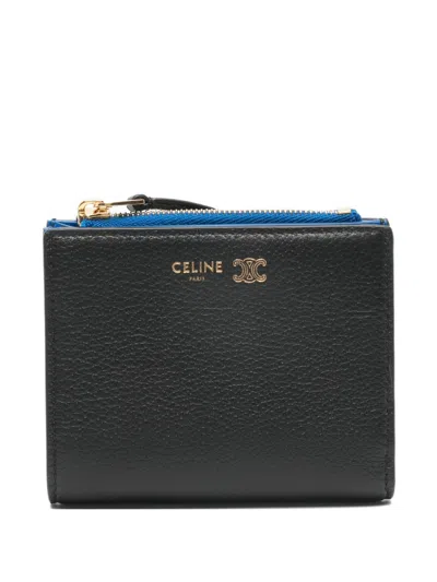 Celine Women Triomphe Leather Compact Wallet In Multi