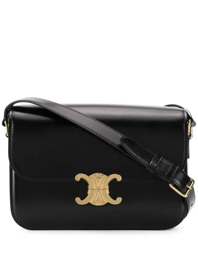 Celine Women Triomphe Leather Crossbody Bag In Multi