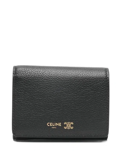 Celine Women Triomphe Leather Wallet In Multi