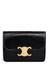 Celine Triomphe Lizard-embossed Leather Card Holder In 38no
