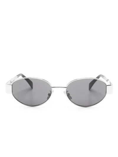 Celine Women Triomphe Metal 01 Sunglasses In Metallic